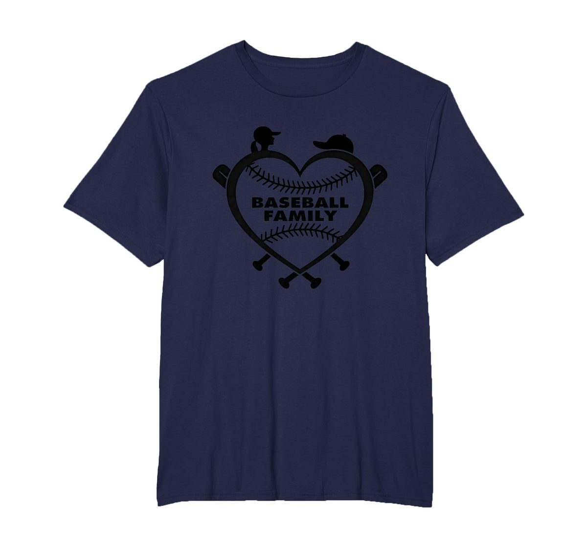 Baseball Family Sister Heart Love Fan T-Shirt - Custom Art Print Unisex