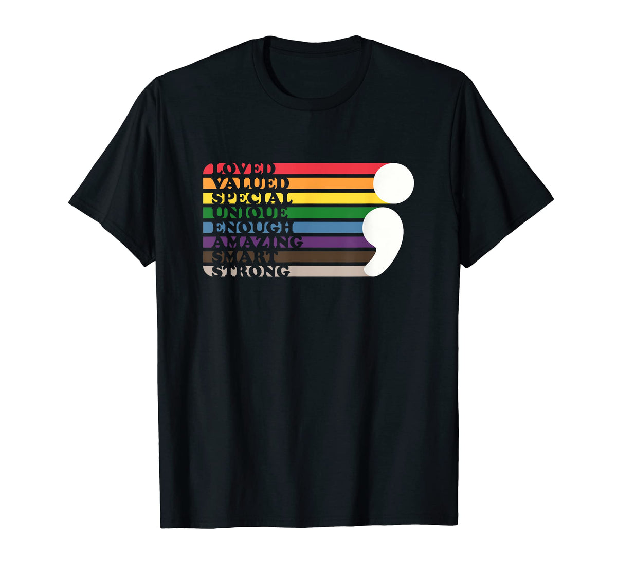 Semicolon Mental Health Awareness T-Shirt - Trendy Graphic Men Women