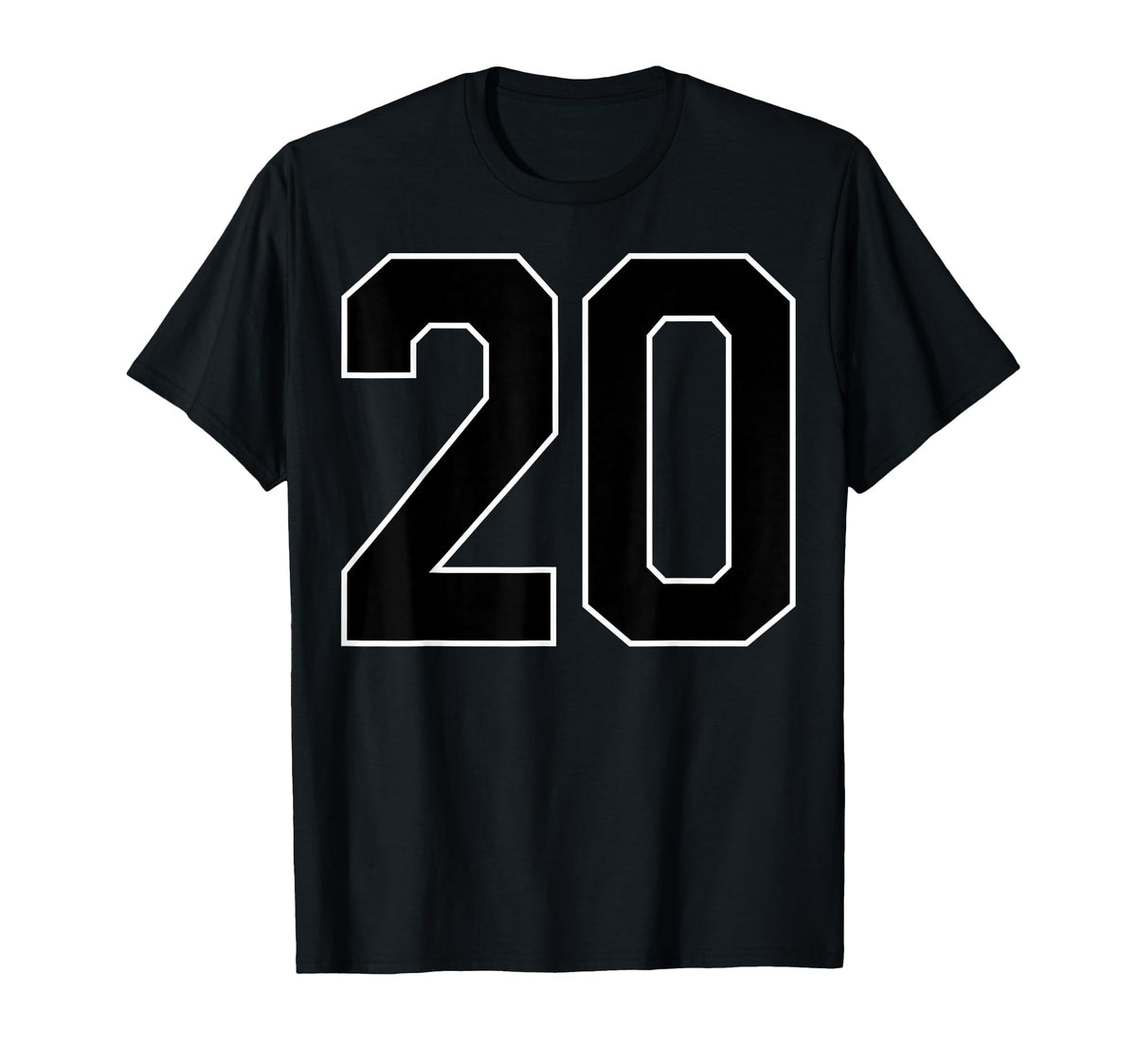 Black Sports Team Number 20 Fan T-Shirt - Trendy Graphic Men Women