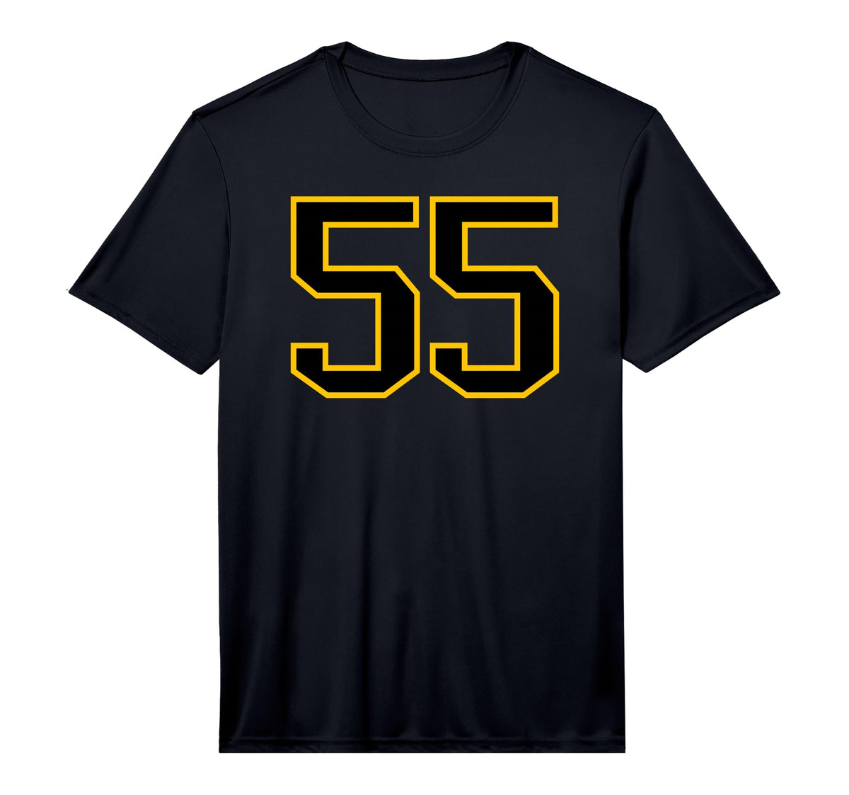 Number 55 Sports Team Yellow Black T-Shirt - Custom Art Print Men Women