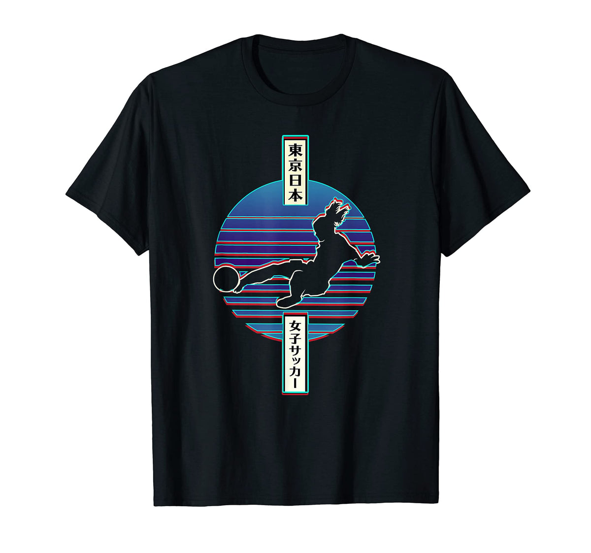 Womens Soccer Player Vaporwave T-Shirt - Streetwear Style Men Women