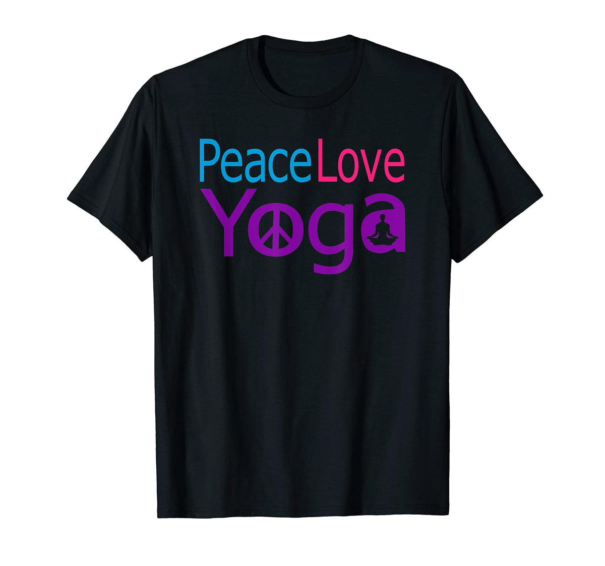 Womens Peace Love Yoga T-Shirt - Minimalist Print Men Women