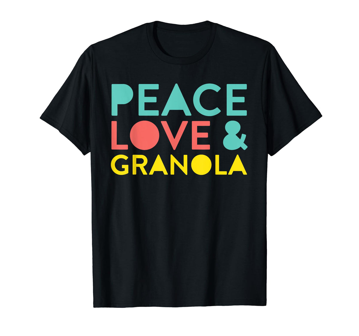 Summer Hippie Funny Peace Love Granola T-Shirt - Minimalist Print Men Women