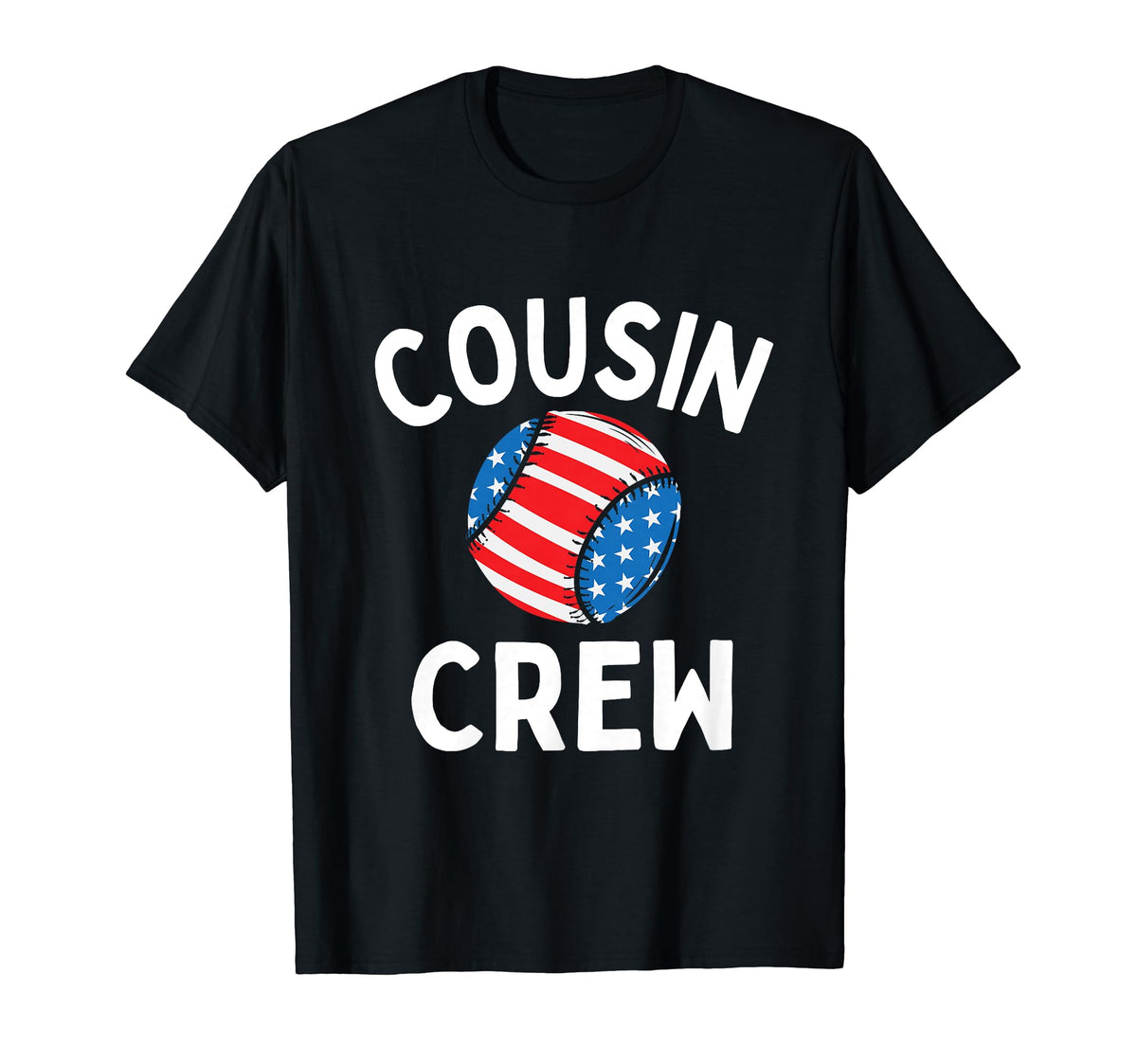 Cousin Crew Baseball Usa Flag Family T-Shirt - Graphic Print for Adults