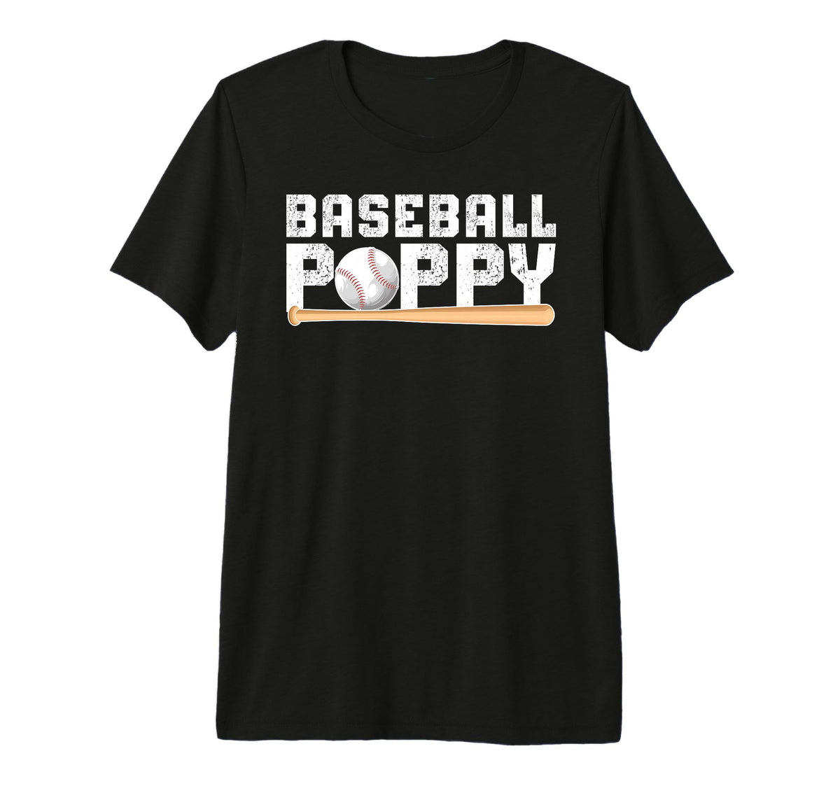 Mens Baseball Poppy Proud Grandpa T-Shirt - Novelty Apparel for Adults