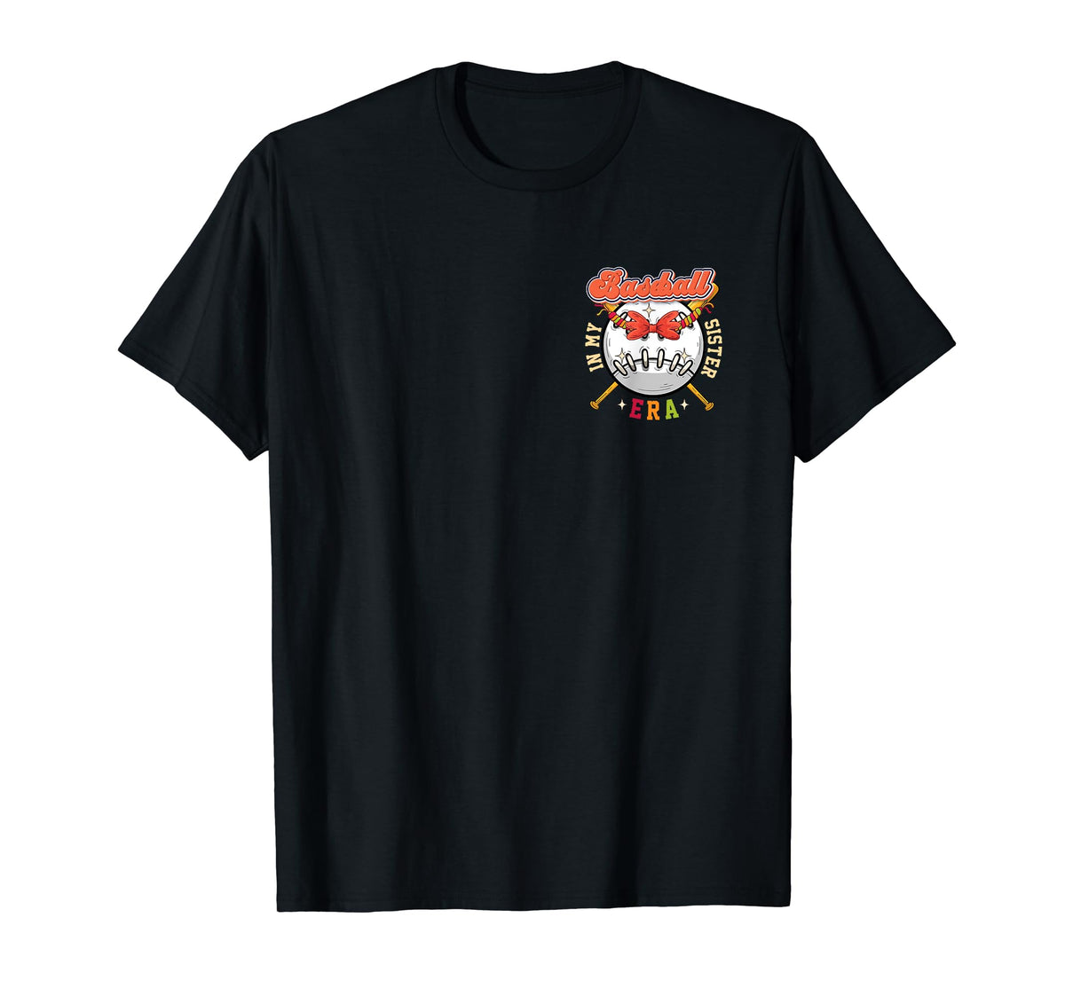 My Baseball Sister Era Groovy Softball T-Shirt - Graphic Print for Adults