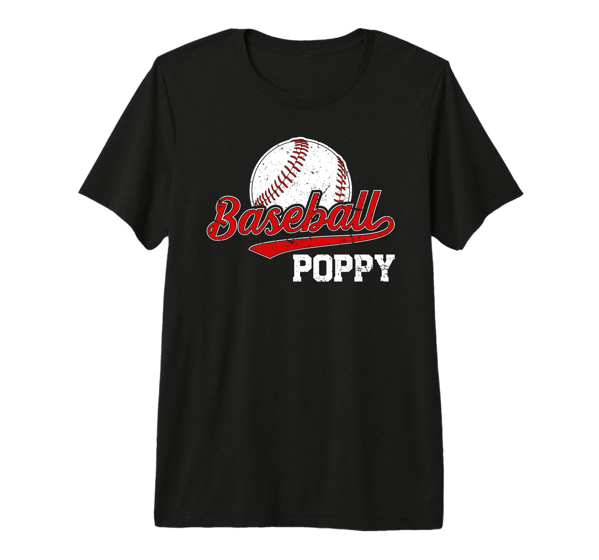 Mens Baseball Poppy Grandpa Poppy T-Shirt - Unique Graphic for Adults