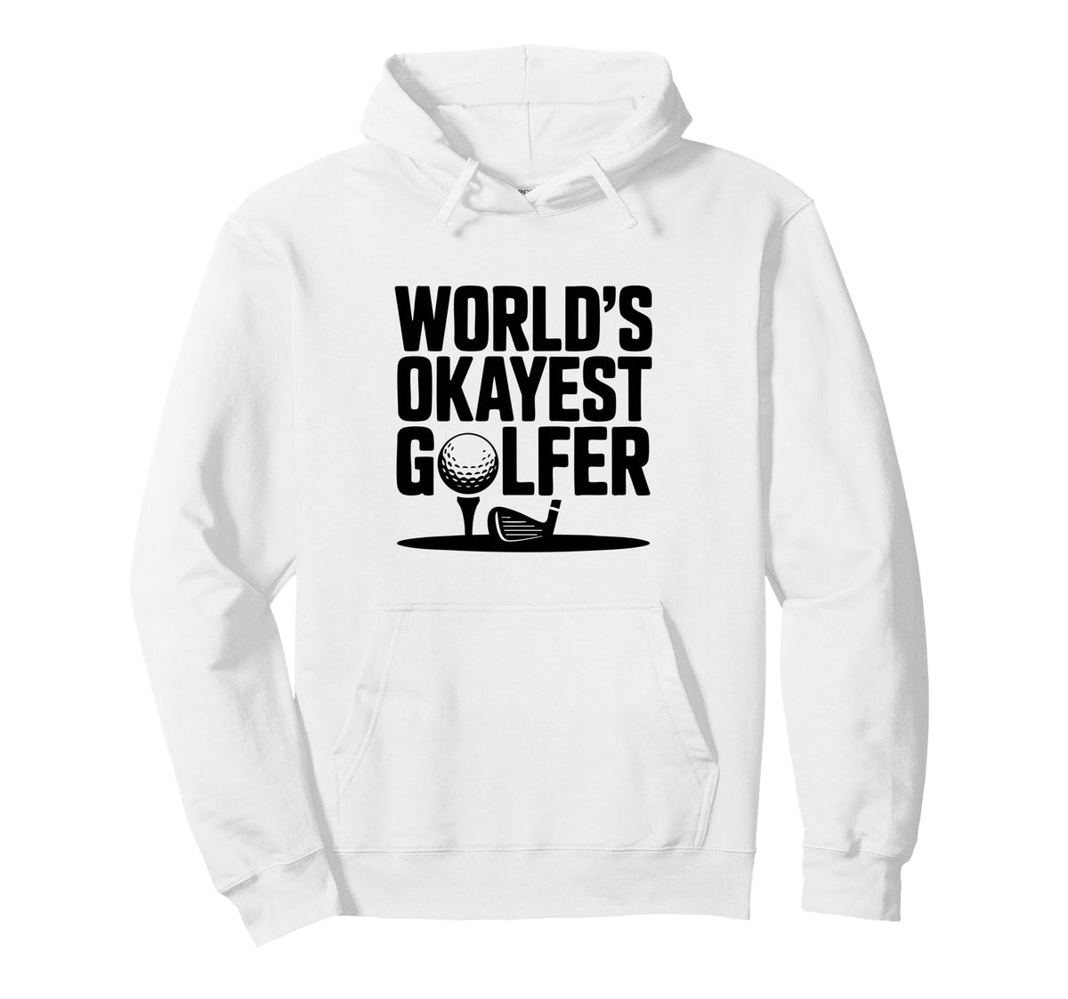Worlds Okayest Golfer Ball Character Funny Hoodie - Graphic Print Men Women