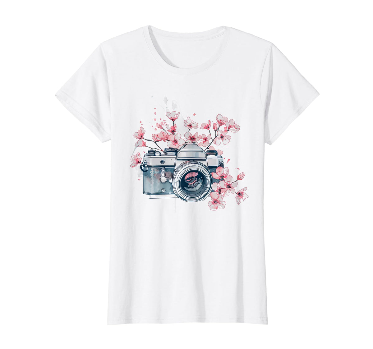 Photographer Camera Flowers Photography T-Shirt - Novelty Apparel Men Women