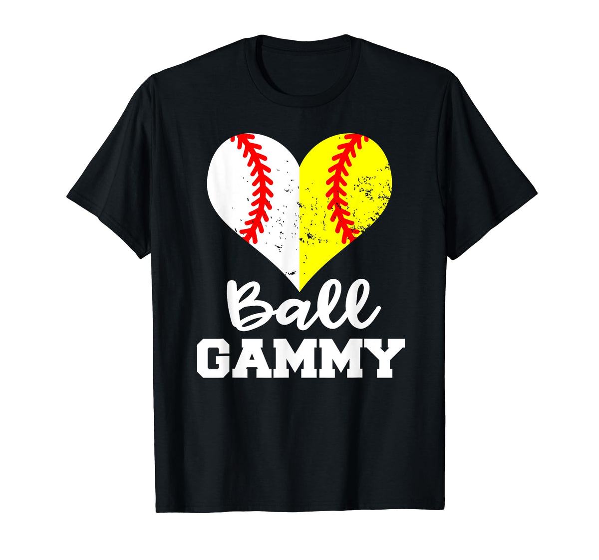 Ball Gammy Heart Funny Baseball T-Shirt - Streetwear Style for Adults