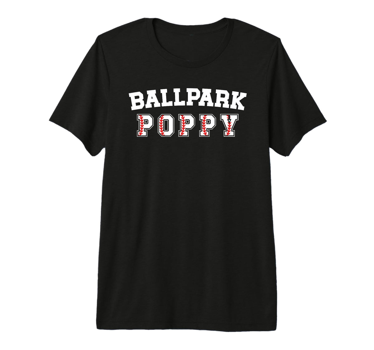 Mens Ballpark Poppy Baseball Poppy T-Shirt - Aesthetic Graphic for Adults