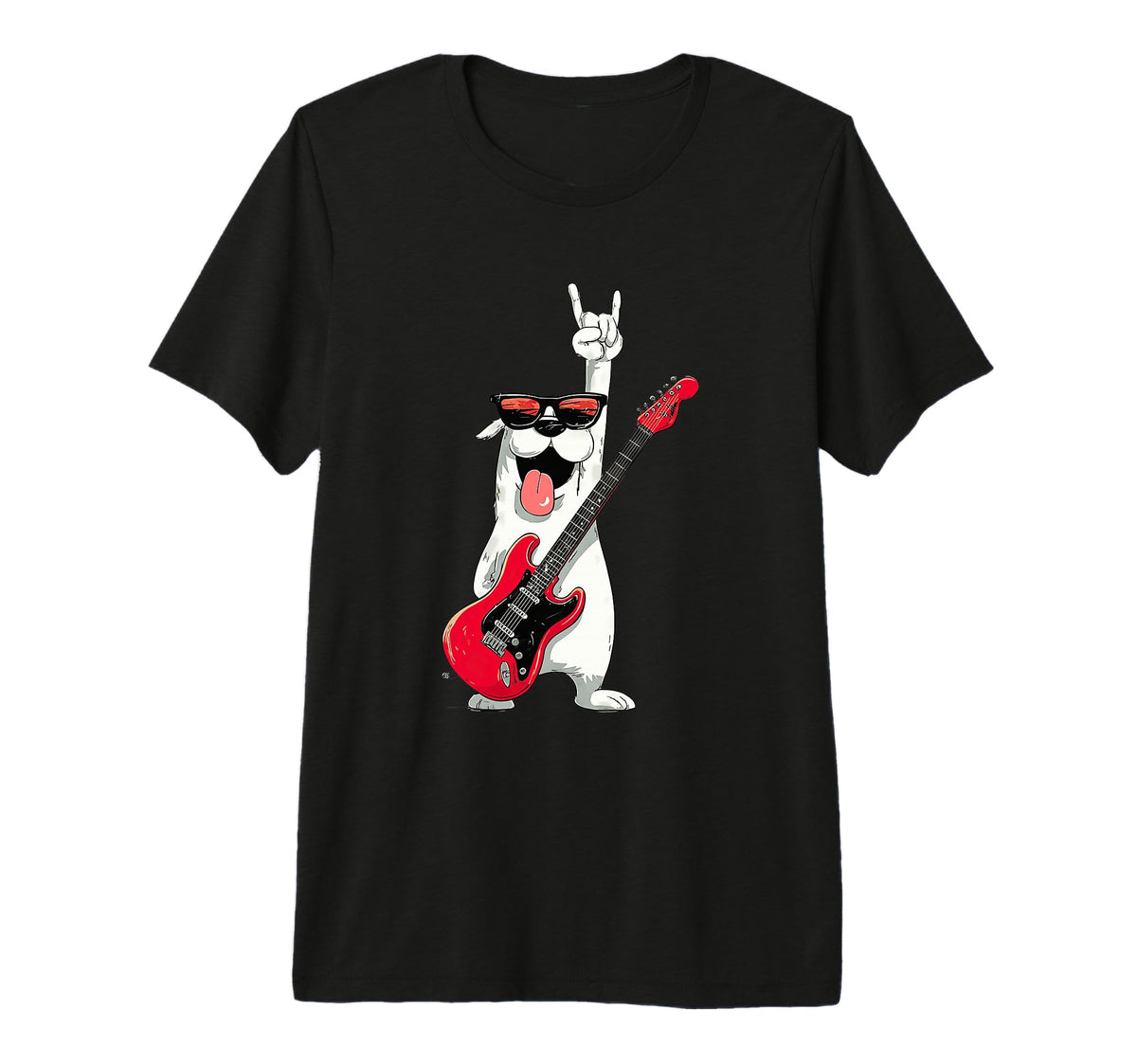 Rock Dog Funny Cartoon Canine Music T-Shirt - Graphic Print for Adults