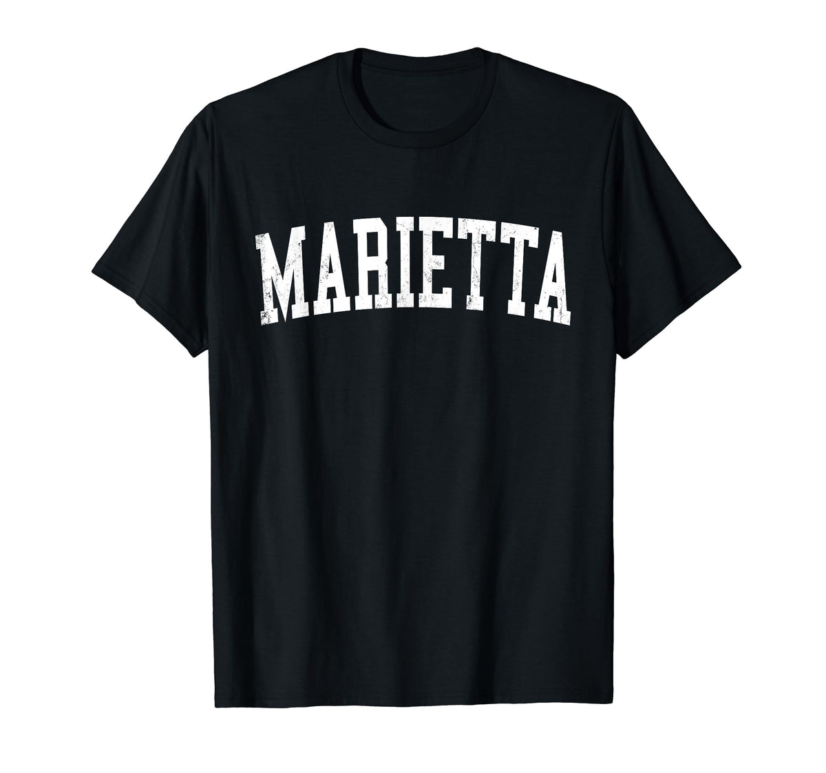 Marietta Ga Distressed White Varsity T-Shirt - Streetwear Style Men Women