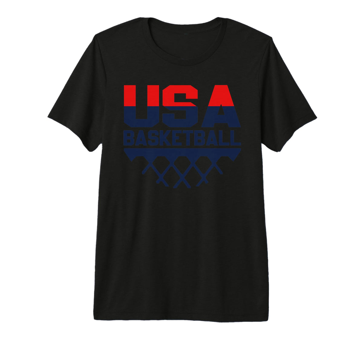 Usa Team Sports Basketball Tri Blend T-Shirt - Trendy Graphic for Adults