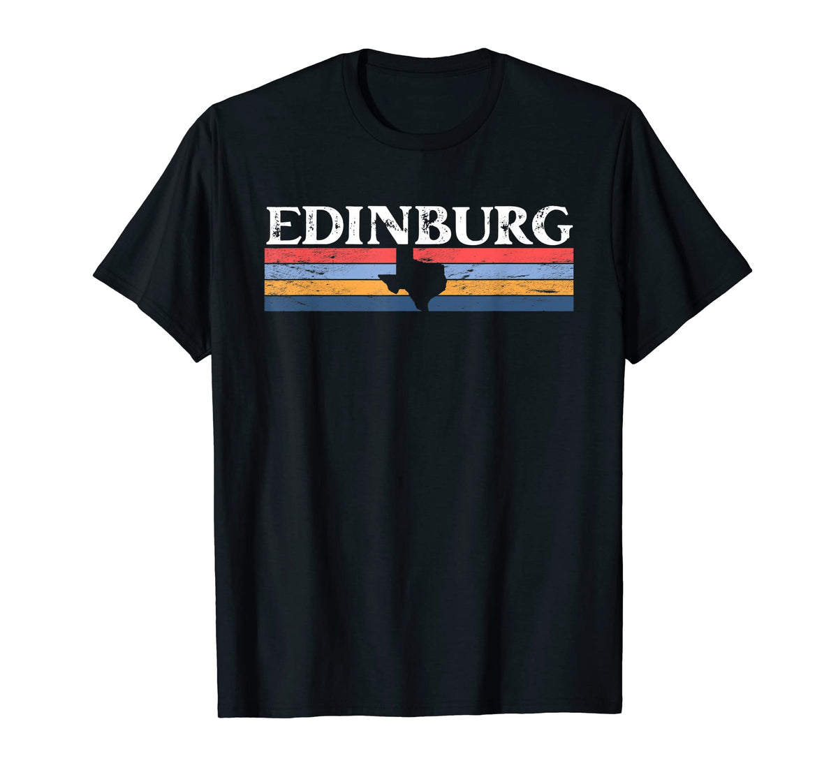 Edinburg Texas Tx Stripes State T-Shirt - Casual Everyday Wear Men Women