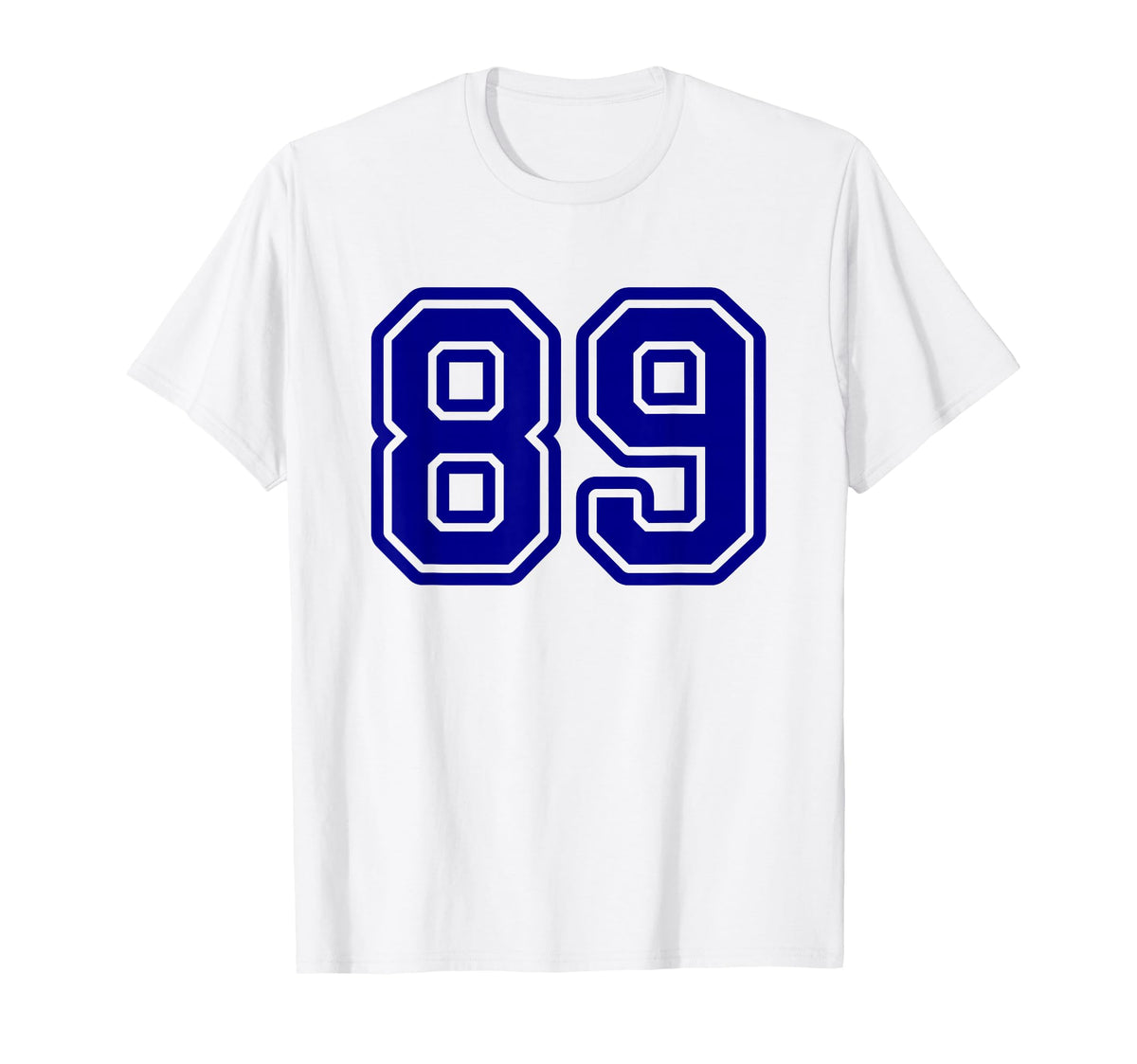 Blue Sports Team Number 89 T-Shirt - Casual Everyday Wear for Adults