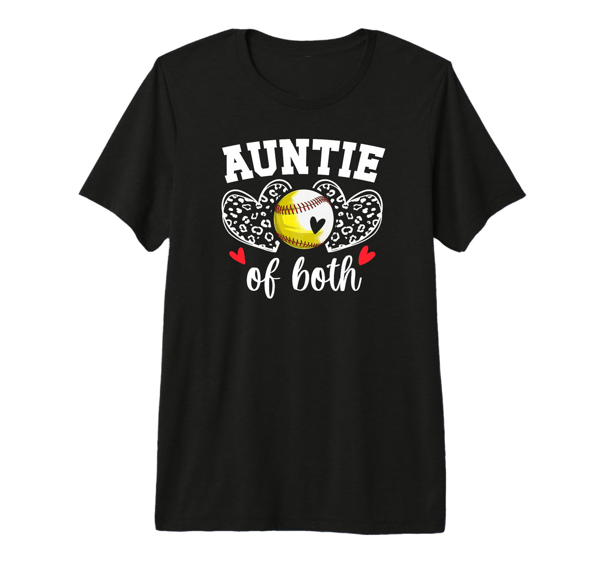 Auntie Both Baseball Softball Aunt T-Shirt - Minimalist Print for Adults