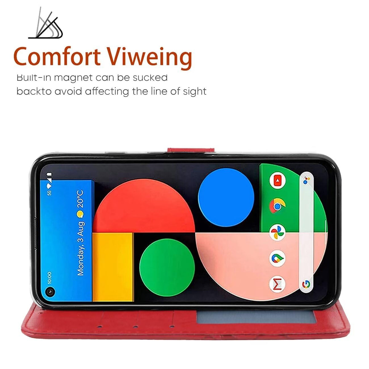 Wallet Folio Case for Google Pixel 5 with Card Slots