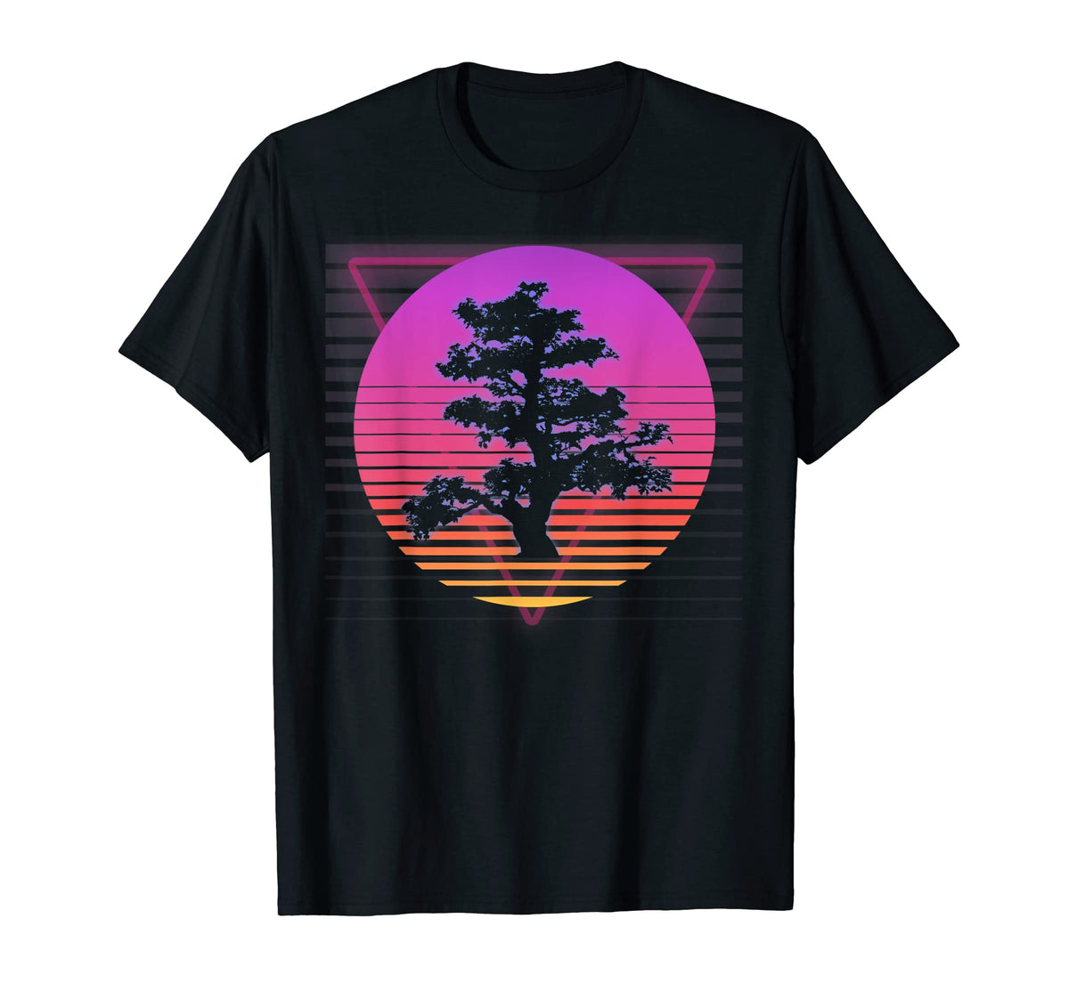 Bonsai Tree Art Japanese Vaporwave T-Shirt - Streetwear Style for Adults