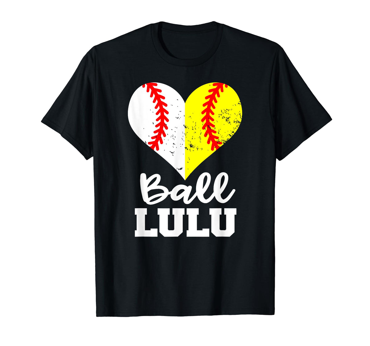 Ball Lulu Heart Funny Baseball T-Shirt - Aesthetic Graphic Men Women