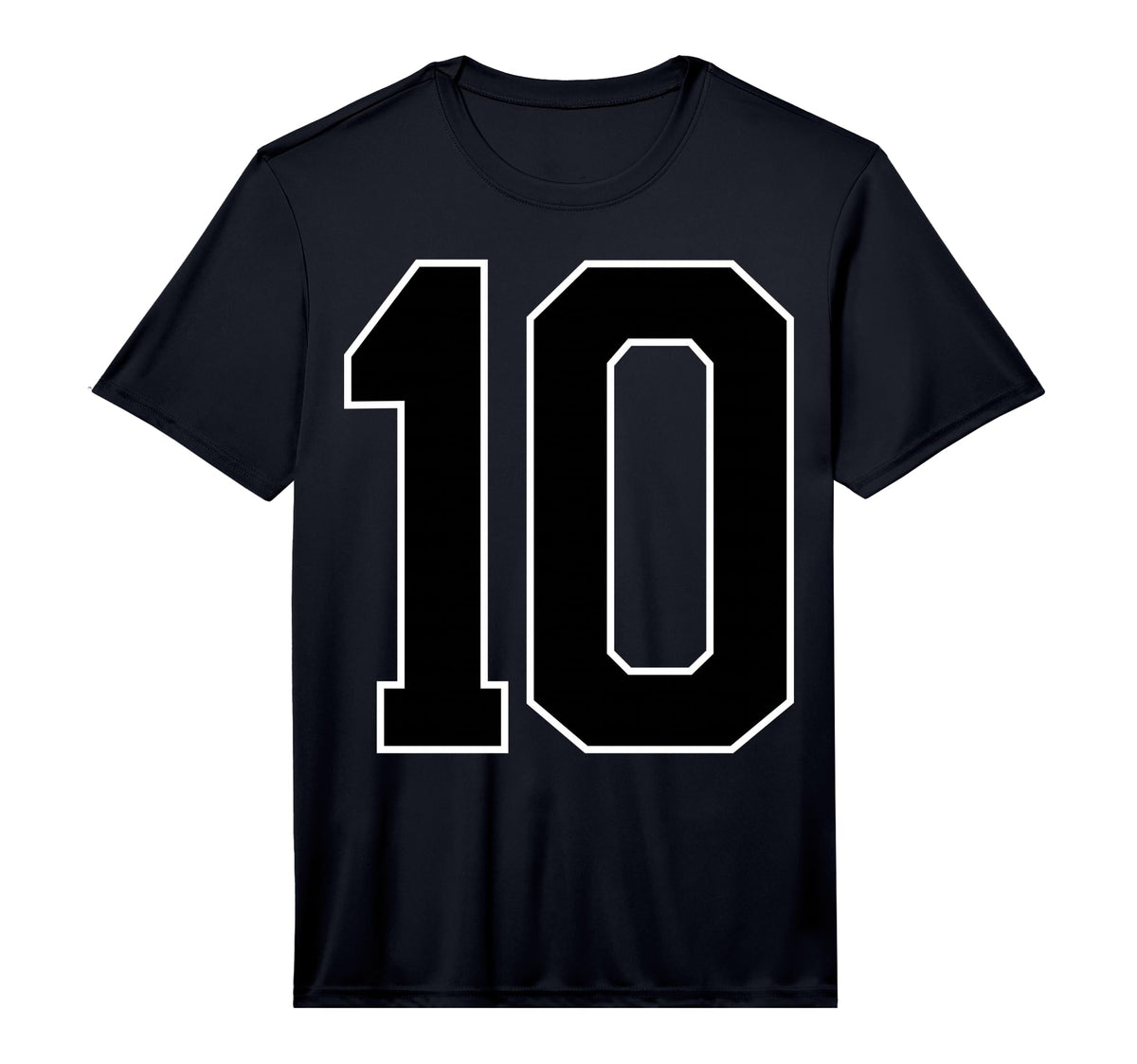 Black Sports Team Number 10 Fan T-Shirt - Graphic Print Men Women