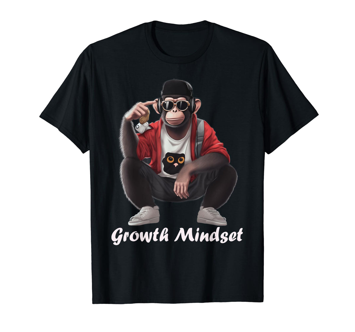 Funny Monkey Listening To Hip Hop T-Shirt - Custom Art Print Men Women