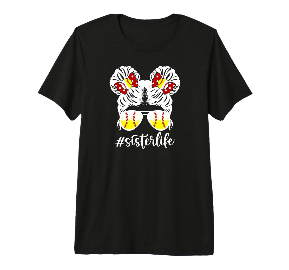 Sister Life Softball Baseball Sister T-Shirt - Trendy Graphic Men Women