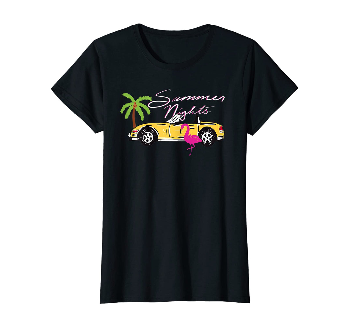 Womens 80S Preppy Varsity Malibu Car T-Shirt - Aesthetic Graphic Men Women