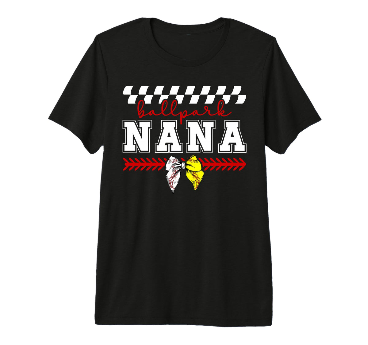 Ballpark Nana Grandma Baseball T-Shirt - Fun Novelty Design Men Women