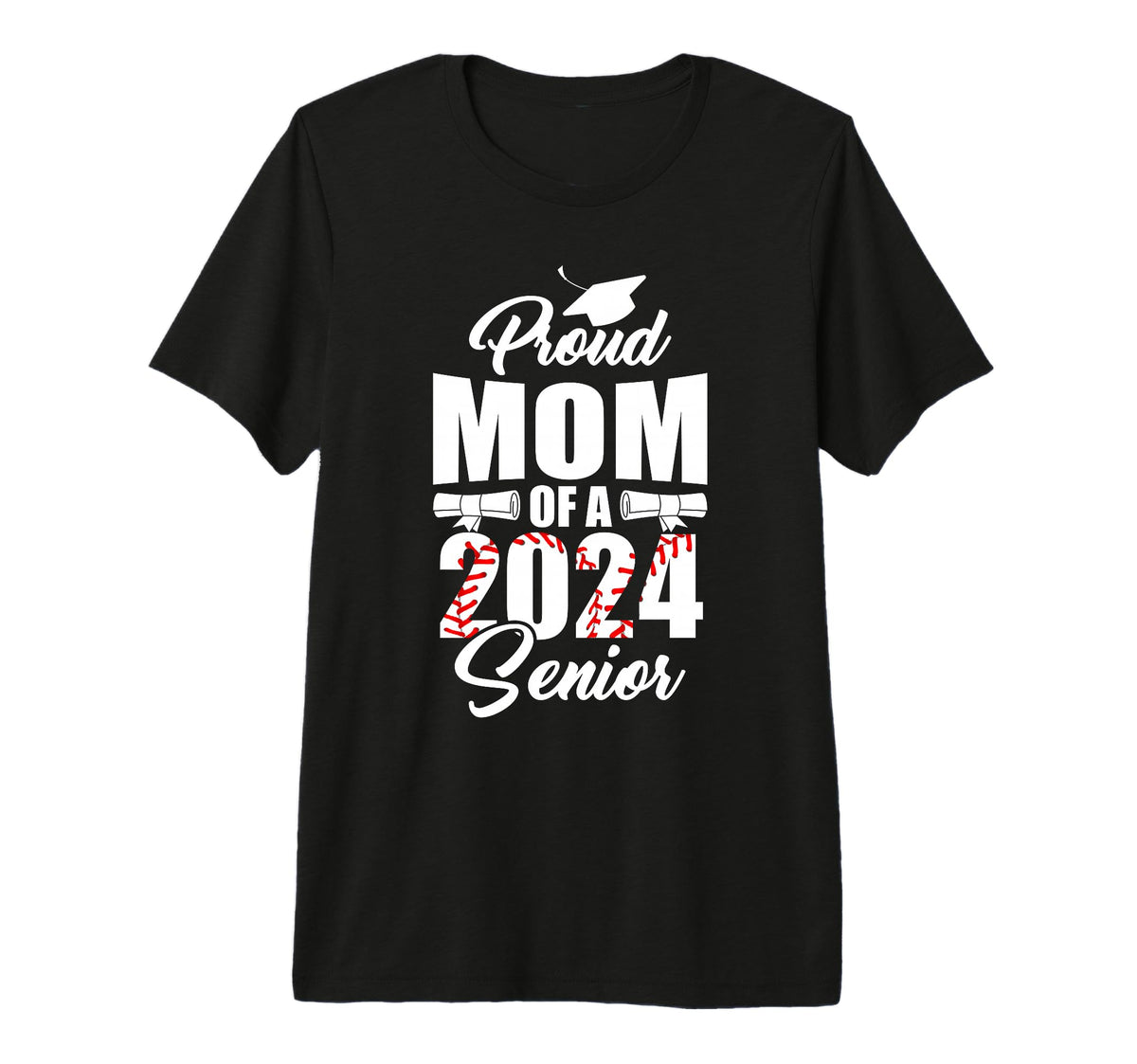 Proud Mom 2024 Baseball Graduate Tri T-Shirt - Streetwear Style Unisex