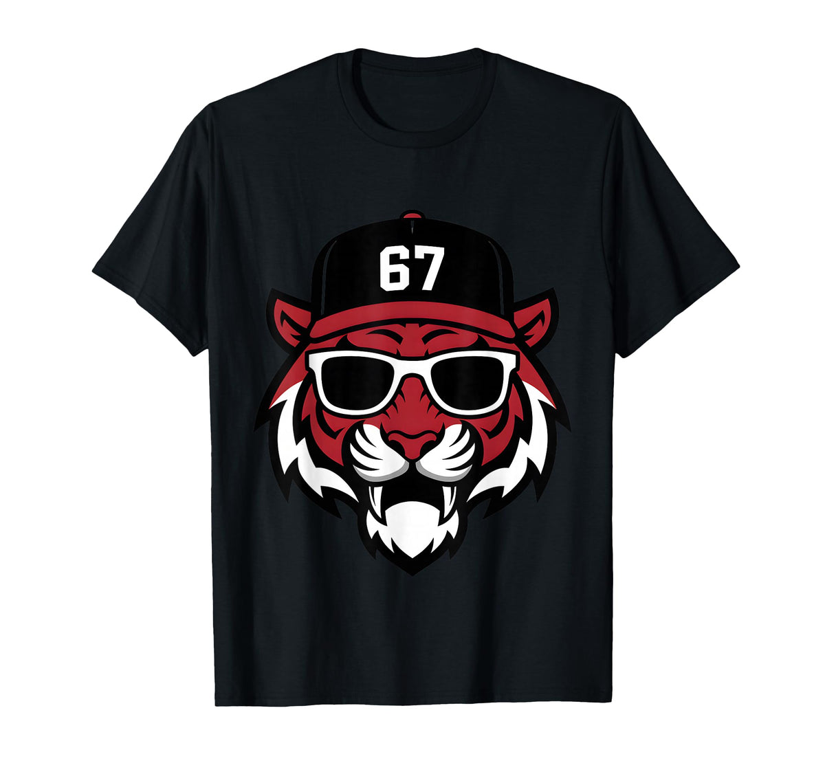 Tiger 67 Mascot Sports Team T-Shirt - Casual Everyday Wear for Adults