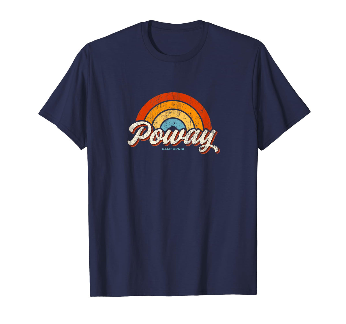 Poway California Ca Rainbow 70S T-Shirt - Streetwear Style Men Women