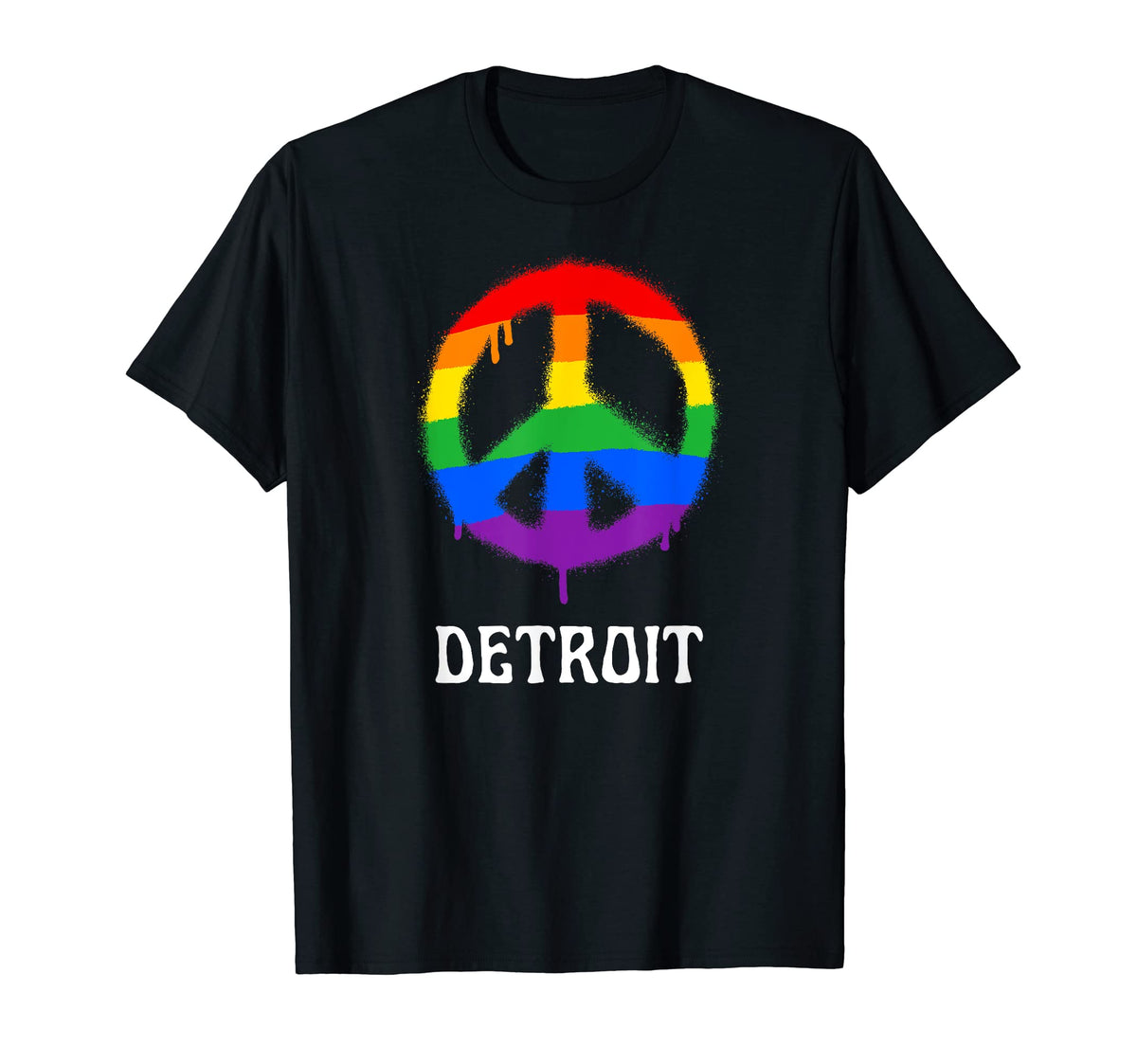 Detroit Michigan Lgbtq Gay Pride Rainbow T-Shirt - Novelty Apparel Unisex