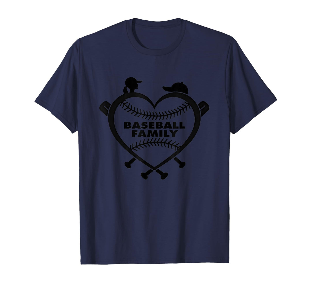 Baseball Family Sister Heart Love T-Shirt - Fun Novelty Design for Adults