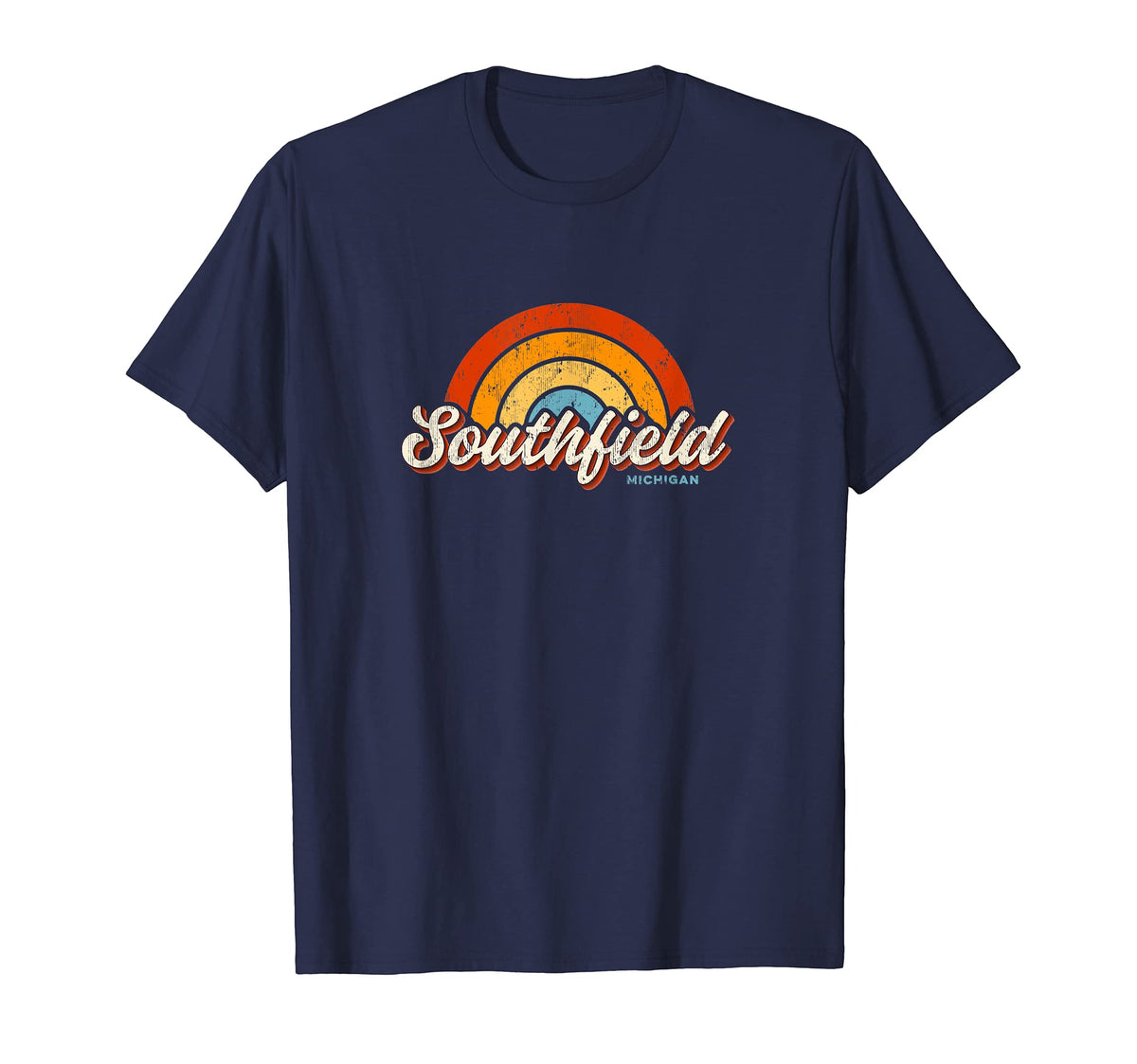 Southfield Michigan Mi Rainbow 70S T-Shirt - Streetwear Style for Adults