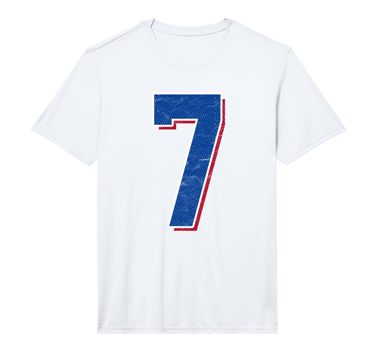 Number 7 Numbered Uniform Sports T-Shirt - Casual Everyday Wear Men Women