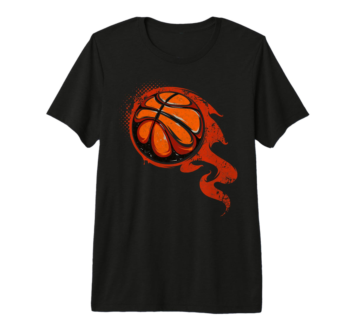 Basketball Ball Fire Basketball Player T-Shirt - Novelty Apparel Men Women