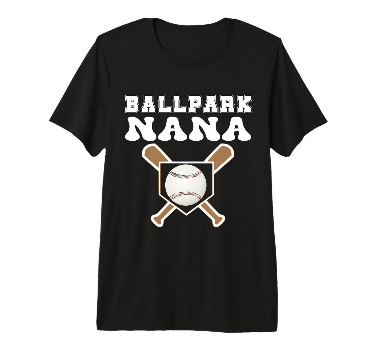 Ballpark Nana Baseball Grandma T-Shirt - Fun Novelty Design Men Women