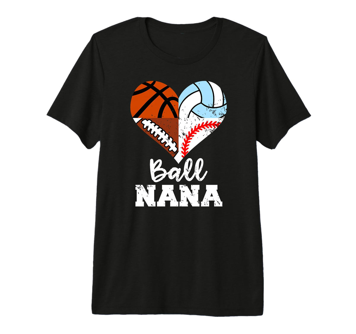 Ball Nana Funny Football Baseball T-Shirt - Graphic Print for Adults