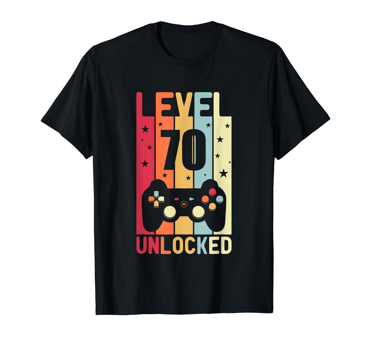 Level 70 Unlocked Gamer Funny 70Th T-Shirt - Streetwear Style for Adults