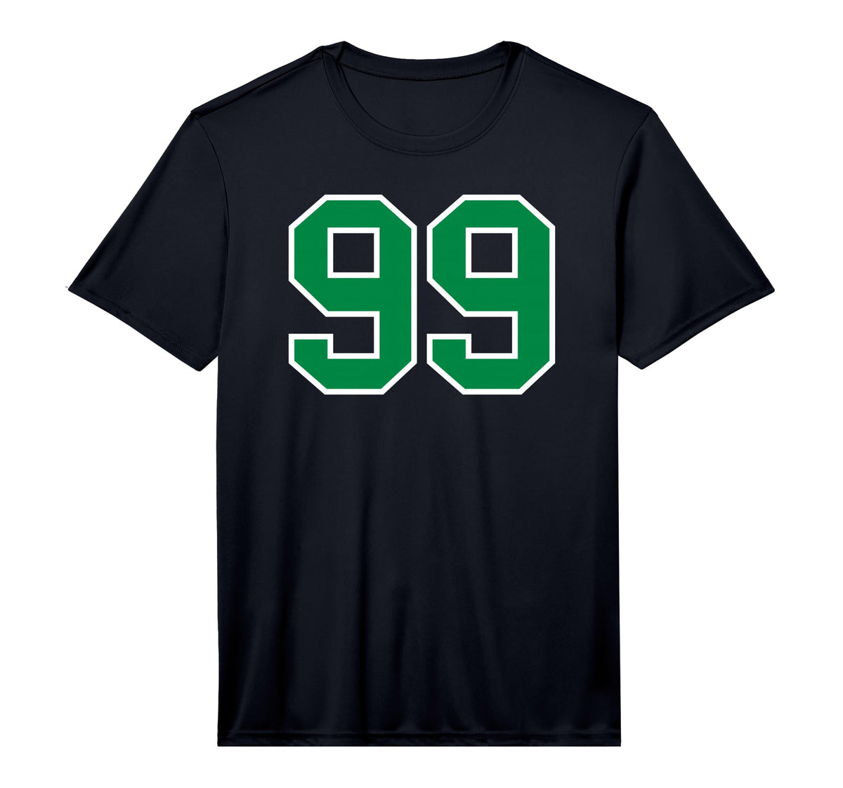 Number 99 Green Sports Team Varsity T-Shirt - Minimalist Print Men Women