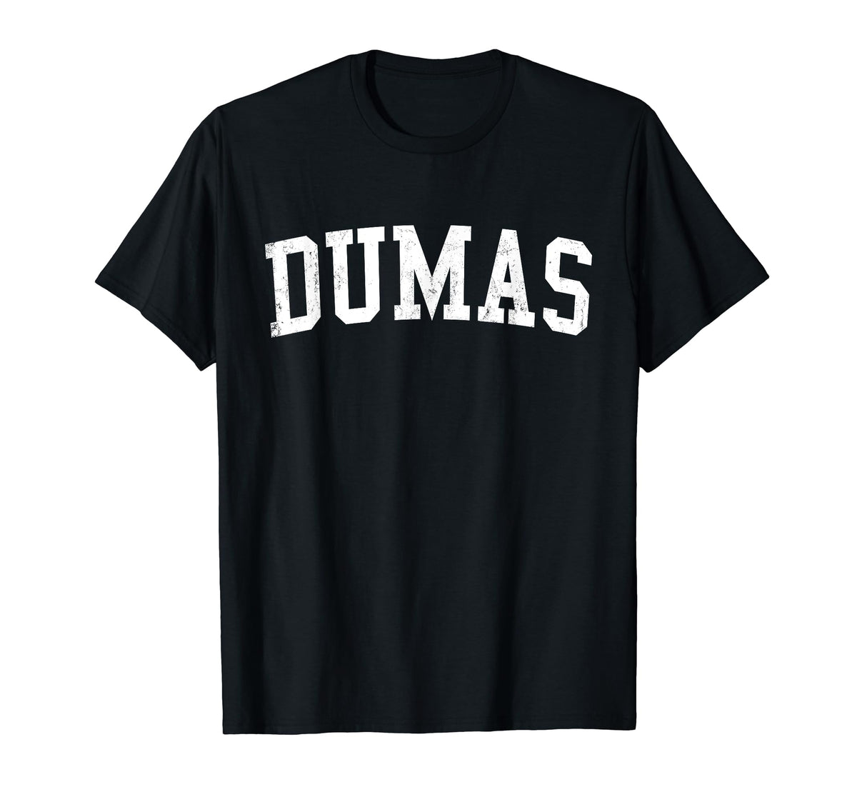 Dumas Tx Distressed White Varsity T-Shirt - Casual Everyday Wear Men Women