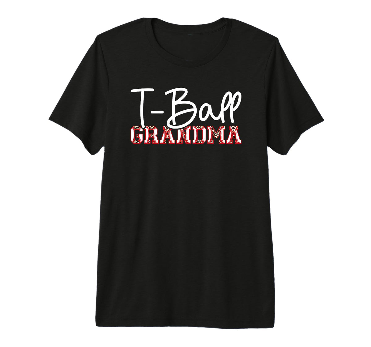 T Ball Grandma Leopard Baseball T Ball T-Shirt - Novelty Apparel Men Women