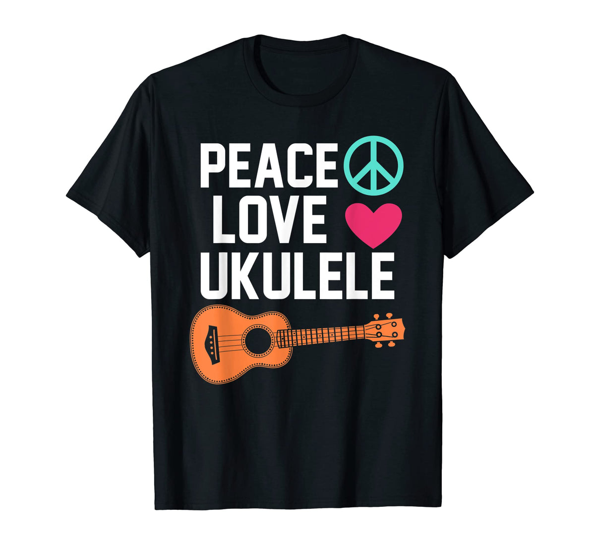 Ukulele Peace Love Ukelele Uke Love T-Shirt - Streetwear Style Men Women