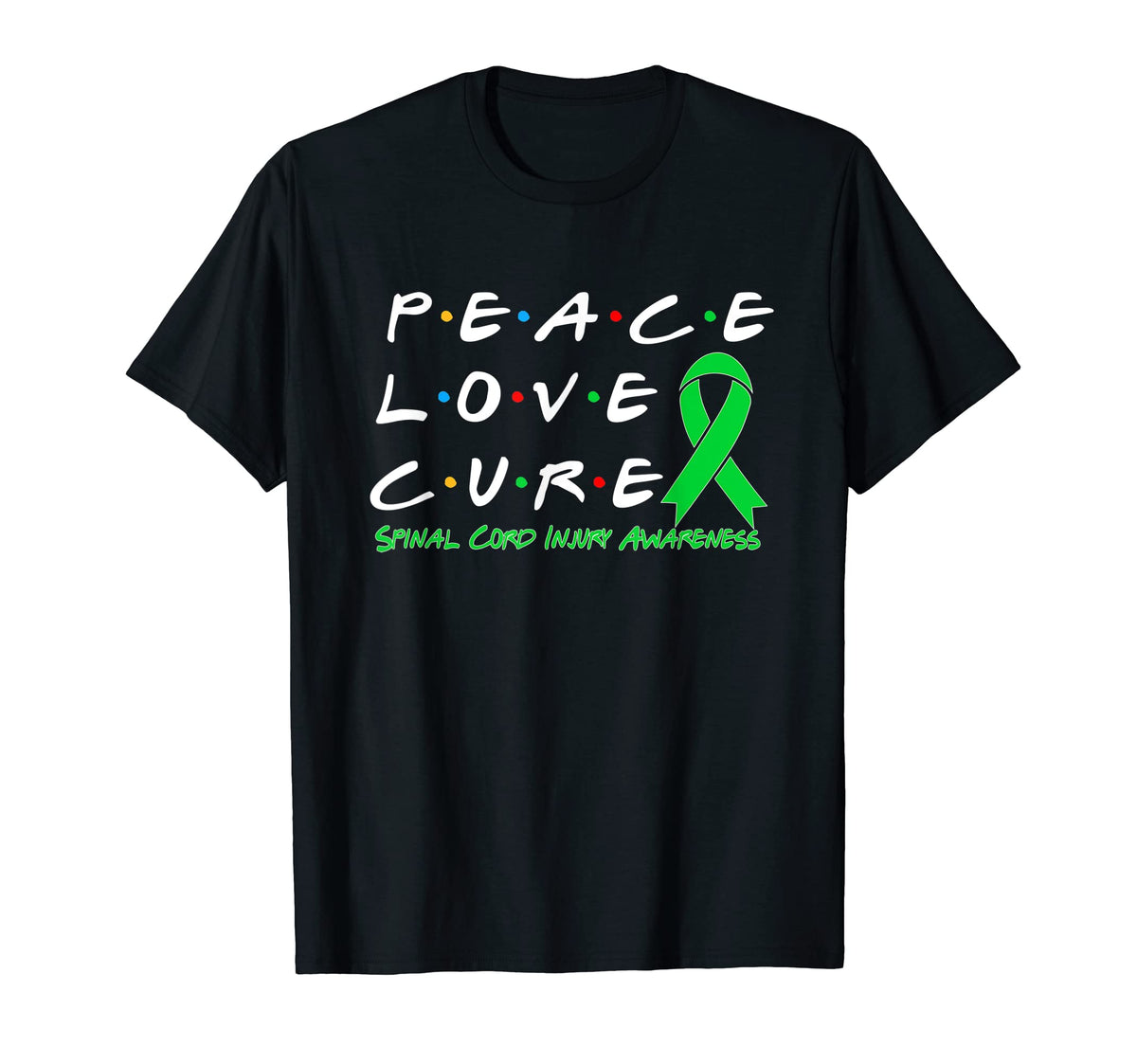 Spinal Cord Injury Awareness Peace T-Shirt - Streetwear Style Men Women