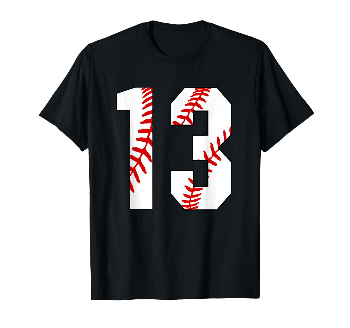 Teen Number 13 Baseball Birthday T-Shirt - Casual Everyday Wear for Adults