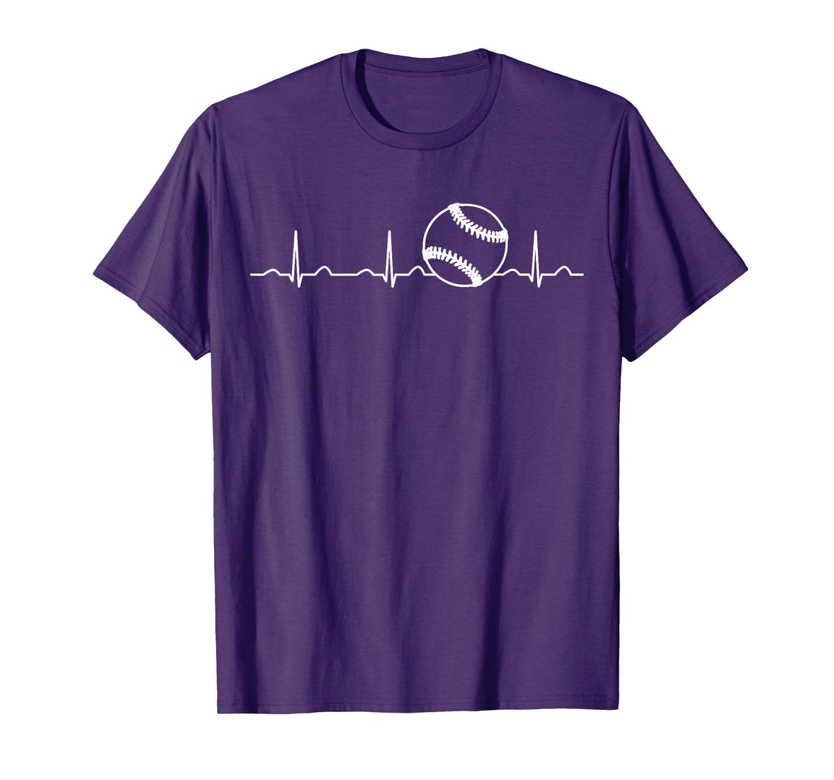 Funny Baseball Ball Heartbeat Fan Mens T-Shirt - Trendy Graphic Unisex