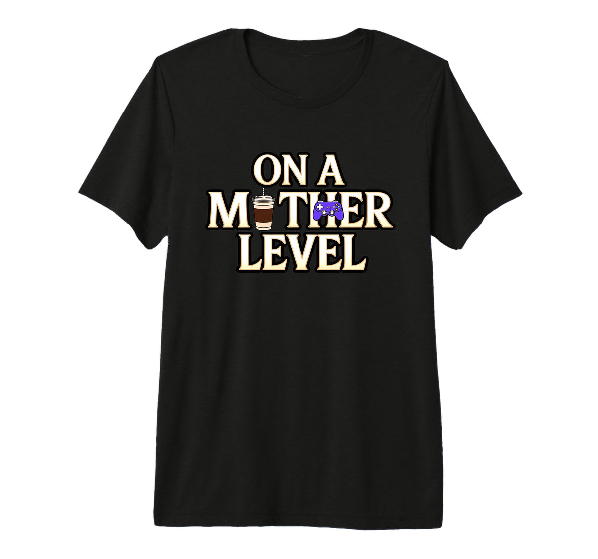 Funny Mothers Day Mother Level Gamer T-Shirt - Minimalist Print for Adults