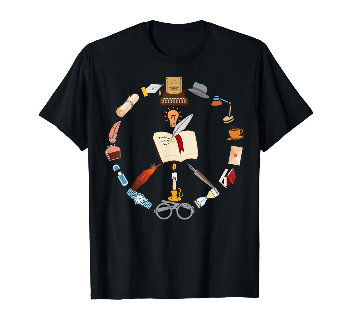 Peace Love Writers Funny Authors Poets T-Shirt - Trendy Graphic Men Women
