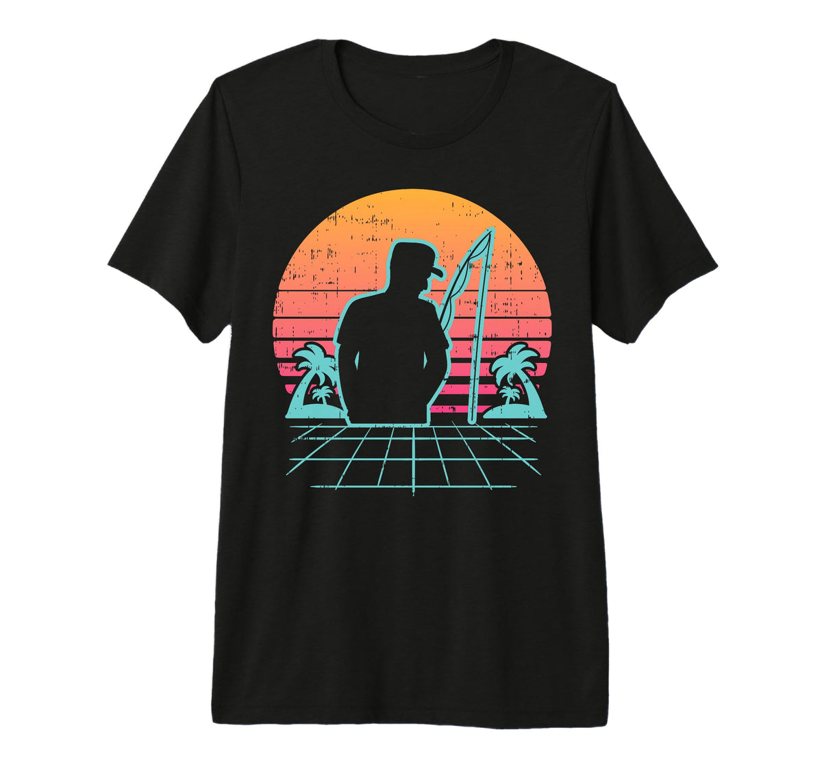 Vaporwave Aesthetic Fisherman T-Shirt - Casual Everyday Wear for Adults